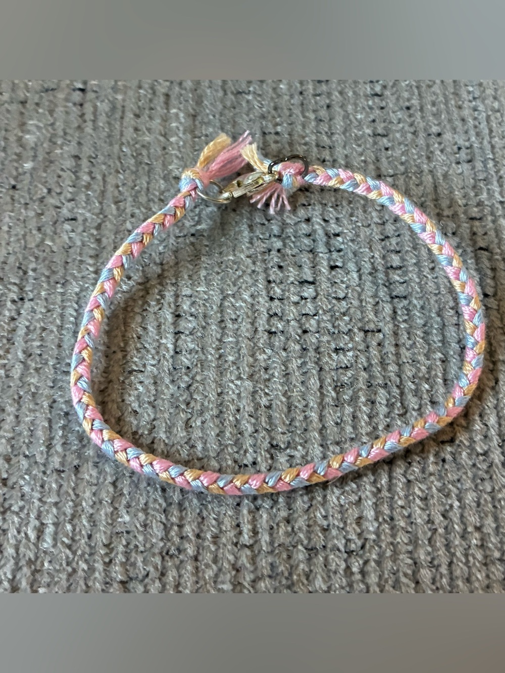 Braided Pastel Friendship Bracelet - Pink, Blue & Yellow
